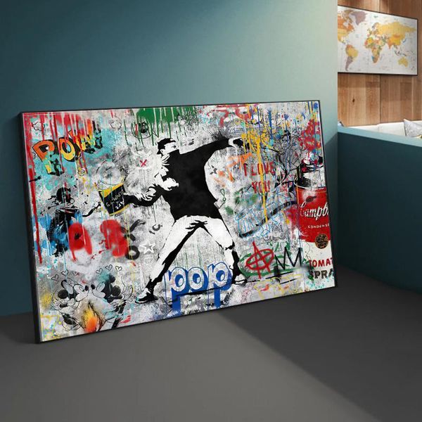 paintings street banksy graffiti art canvas painting wall posters prints pictures for living room bedroom home cuadros decor
paintings street banksy graffiti art canvas painting wall posters prints pictures for living room bedroom home cuadros decor
