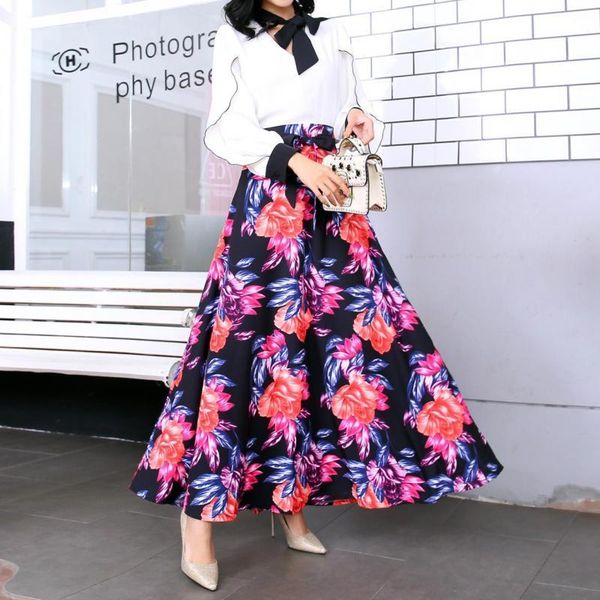 skirts fashion women vintage a line floral print high waisted boho style umberlar long with pockets faldas largas mujer, Black
skirts fashion women vintage a line floral print high waisted boho style umberlar long with pockets faldas largas mujer, Black