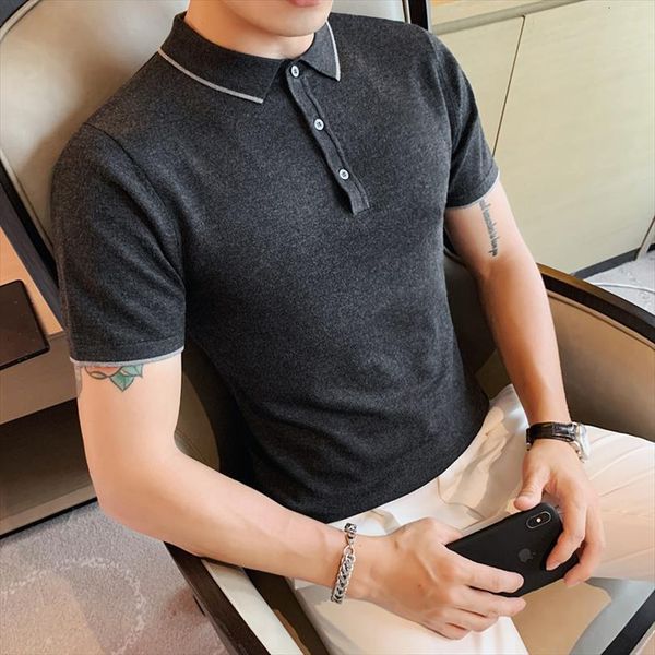 british style summer solid men polo short sleeve knitted shirt clothing simple business slim fit casual polos homme 3xl m, White;black
british style summer solid men polo short sleeve knitted shirt clothing simple business slim fit casual polos homme 3xl m, White;black