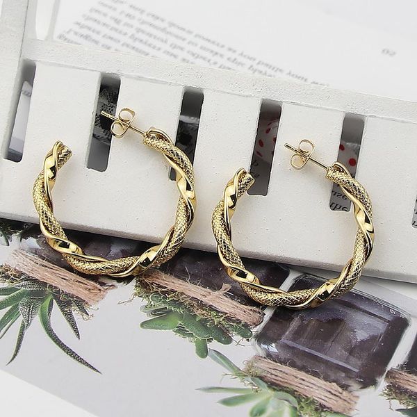 stud jewelry stainless steel pattern twisted wire irregular shaped earrings for women's favorite party love gifts wholesale, Golden;silver 
stud jewelry stainless steel pattern twisted wire irregular shaped earrings for women's favorite party love gifts wholesale, Golden;silver