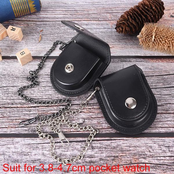 pocket watches vintage storage case coin pouch with chain classic pu leather pocketed watch box holder watch&chain, Slivery;golden
pocket watches vintage storage case coin pouch with chain classic pu leather pocketed watch box holder watch&chain, Slivery;golden