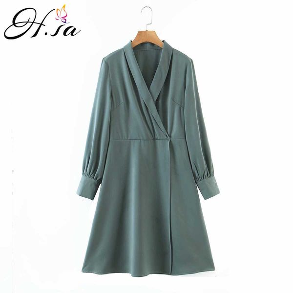 h.sa european fashion women long sleeve elegant vestidos notched collar formal ankle length dress army green solid ol vestidos 210716, Black;gray
h.sa european fashion women long sleeve elegant vestidos notched collar formal ankle length dress army green solid ol vestidos 210716, Black;gray