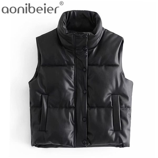aonibeier women za fashion leather cotton cropped padded waistcoat vintage sleeveless female autumn winter vest outerwear 211130, Black;white
aonibeier women za fashion leather cotton cropped padded waistcoat vintage sleeveless female autumn winter vest outerwear 211130, Black;white