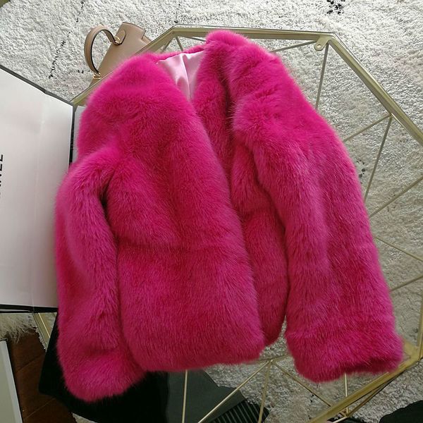 blends women winter fashion short faux coat elegant v-neck rose red outerwear fake fox fur jacket chaquetas mujer a186, Black
blends women winter fashion short faux coat elegant v-neck rose red outerwear fake fox fur jacket chaquetas mujer a186, Black