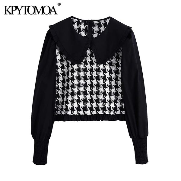 kpytomoa women 2021 fashion patchwork ruffled blouses vintage peter pan collar long sleeve back zipper female shirts chic, White
kpytomoa women 2021 fashion patchwork ruffled blouses vintage peter pan collar long sleeve back zipper female shirts chic, White