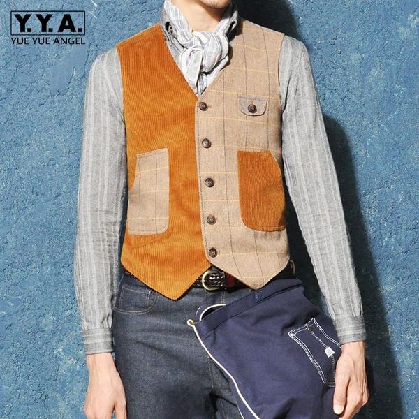 men's vests vintage mens corduroy vest slim fit single breasted sleeveless jacket patchwork v neck man casual outwear waistcoat, Black;white
men's vests vintage mens corduroy vest slim fit single breasted sleeveless jacket patchwork v neck man casual outwear waistcoat, Black;white