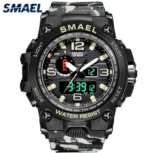 smael watches for men 50m waterproof clock alarm reloj hombre 1545d dual display wristwatch quartz military watch sport mens 220225, Slivery;brown
smael watches for men 50m waterproof clock alarm reloj hombre 1545d dual display wristwatch quartz military watch sport mens 220225, Slivery;brown