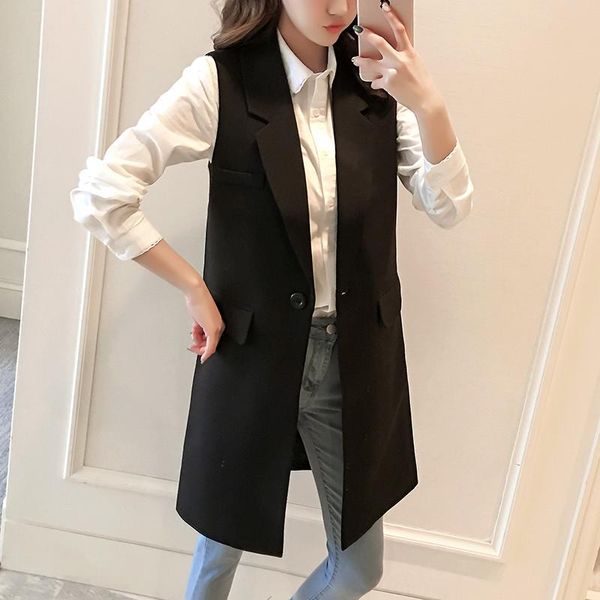 women's vests plus size 3xl 5xl suit vest women spring autumn elegant long coat sleeveless black cardigan blazer jacket waistcoat, Black;white
women's vests plus size 3xl 5xl suit vest women spring autumn elegant long coat sleeveless black cardigan blazer jacket waistcoat, Black;white