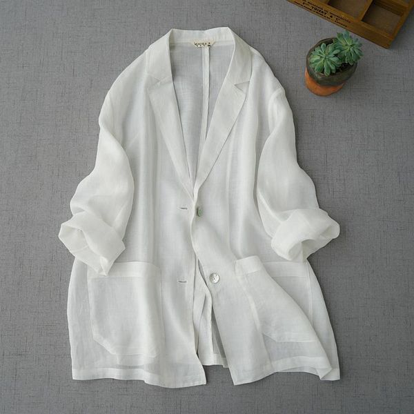 women's suits & blazers spring summer arrivals women casual all-match loose japanese style brief comfortable sunscreen thin ramie white, White;black
women's suits & blazers spring summer arrivals women casual all-match loose japanese style brief comfortable sunscreen thin ramie white, White;black