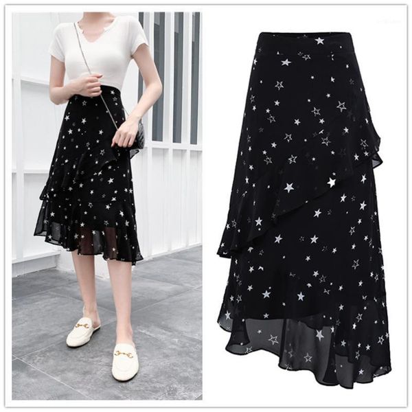 skirts cake irregular black chiffon long star korean fashion high-waisted vintage spring autumn summer women's clothing 2021
skirts cake irregular black chiffon long star korean fashion high-waisted vintage spring autumn summer women's clothing 2021