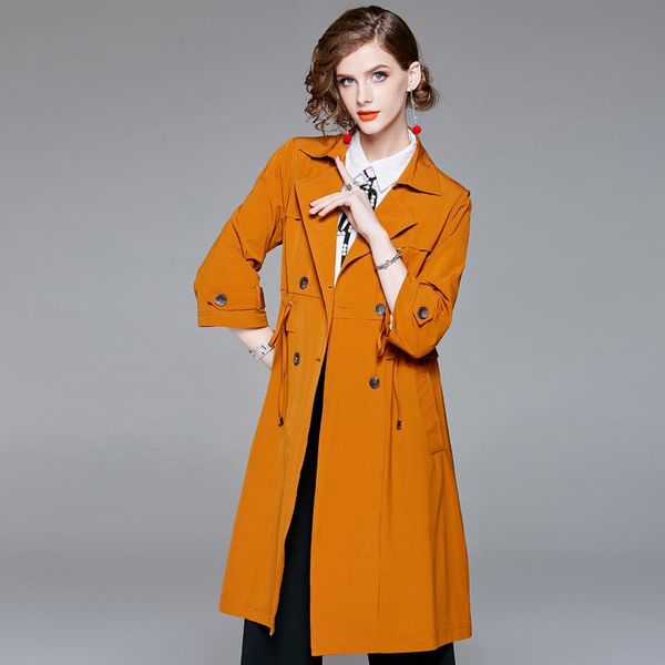 women's trench coats f906715 2021 autumn fashion business suit collar three-quarter sleeve medium-length windbreaker jacket, Tan;black
women's trench coats f906715 2021 autumn fashion business suit collar three-quarter sleeve medium-length windbreaker jacket, Tan;black