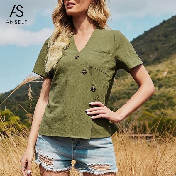 women's t-shirt anself summer tshirts for women casual v-neck short sleeve pocket solid loose fit tee shirt femme mujer, White
women's t-shirt anself summer tshirts for women casual v-neck short sleeve pocket solid loose fit tee shirt femme mujer, White