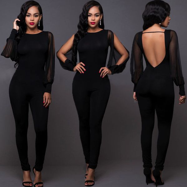 women's jumpsuits & rompers women ladies elegant clubwear long split sleeve mesh patchwork playsuit bodycon slim party black solid jump, Black;white
women's jumpsuits & rompers women ladies elegant clubwear long split sleeve mesh patchwork playsuit bodycon slim party black solid jump, Black;white