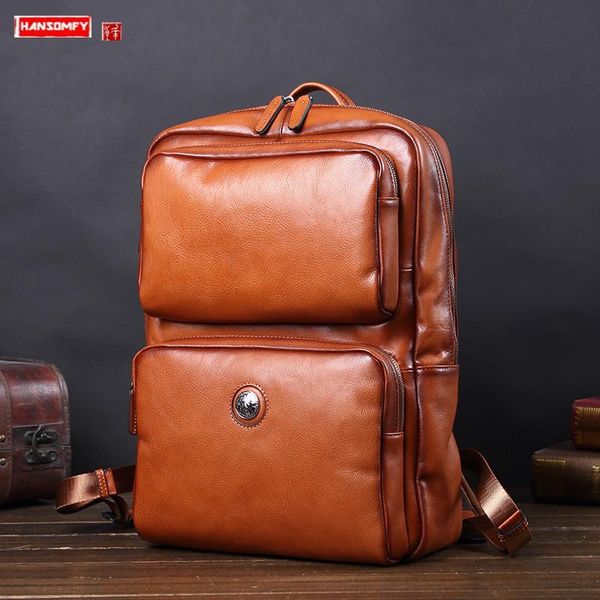 backpack leather men's bag fashion trend cowhide school computer travel ins brand large capacity
backpack leather men's bag fashion trend cowhide school computer travel ins brand large capacity