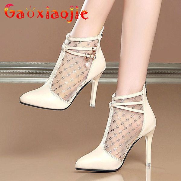 boots gaoxiaojie fashion gauze water drill buckle women boot 2021 summer pointed end stiletto shoes 9cm zip hollow out ankle, Black
boots gaoxiaojie fashion gauze water drill buckle women boot 2021 summer pointed end stiletto shoes 9cm zip hollow out ankle, Black