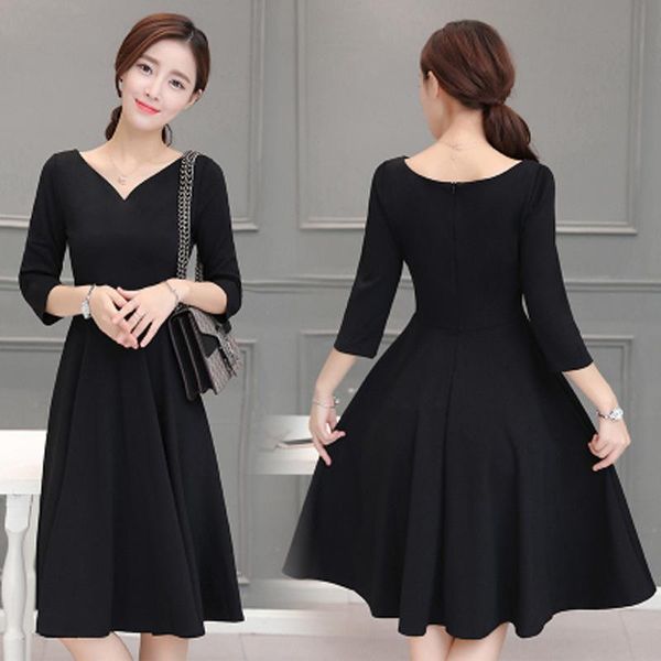 casual dresses dress autumn women's korean-style medium length slim v-neck a 2021 spring and little black trend, Black;gray
casual dresses dress autumn women's korean-style medium length slim v-neck a 2021 spring and little black trend, Black;gray