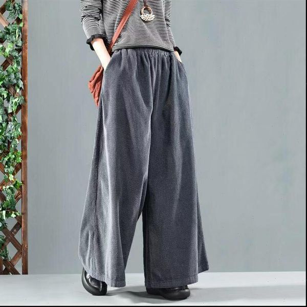 autumn womens pants winter women large size loose corduroy trousers female retro elastic waist pocket casual mori girl, Black;white
autumn womens pants winter women large size loose corduroy trousers female retro elastic waist pocket casual mori girl, Black;white