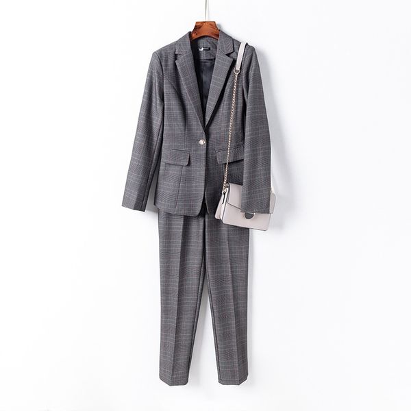 high-quality business wear elegant office work clothes women's suit pants two-piece autumn and winter checked ladies jacket 210527, White
high-quality business wear elegant office work clothes women's suit pants two-piece autumn and winter checked ladies jacket 210527, White