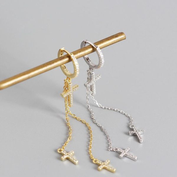 anti-allergic 925 silver earrings yellow white gold plated cross tassels earrings hoops diamond jewelry for men women nice jewelry gift, Golden;silver 
anti-allergic 925 silver earrings yellow white gold plated cross tassels earrings hoops diamond jewelry for men women nice jewelry gift, Golden;silver