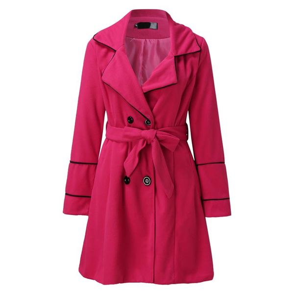 women's wool & blends women coat vintage double breasted trench for sashes slim warm long female winter office dress, Black
women's wool & blends women coat vintage double breasted trench for sashes slim warm long female winter office dress, Black