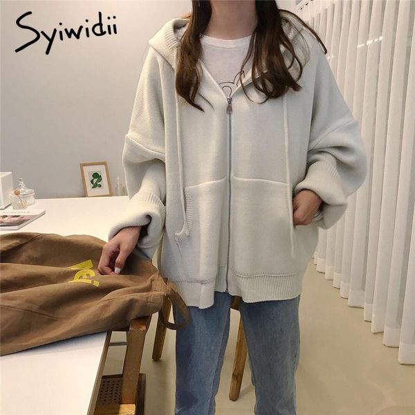 women's knits & tees syiwidii sweaters woman cardigan fall winter 2021 fashion knitted hooded jackets long sleeve zipper loose coat gr, White
women's knits & tees syiwidii sweaters woman cardigan fall winter 2021 fashion knitted hooded jackets long sleeve zipper loose coat gr, White