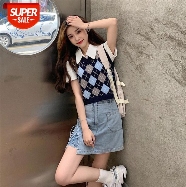 small fresh and contrasting rhombus slim body slimming, wearing a short vest waistcoat blouse #wr9m, Black
small fresh and contrasting rhombus slim body slimming, wearing a short vest waistcoat blouse #wr9m, Black