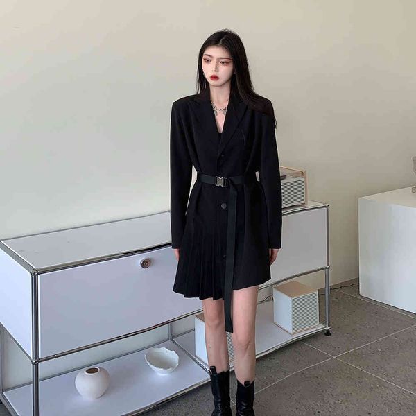 fashion designer dress spring autumn women's sashes long sleeve pleated suit 210515, Black;gray
fashion designer dress spring autumn women's sashes long sleeve pleated suit 210515, Black;gray