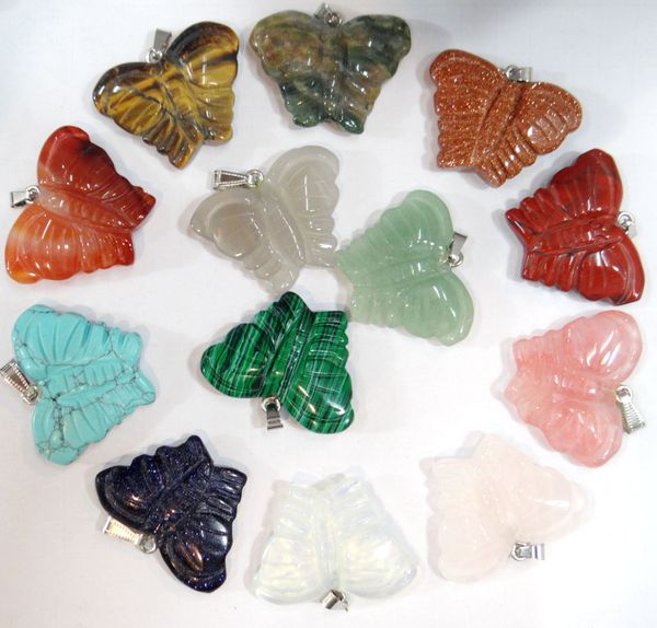 natural stone quartz crystal turquoises tiger eye opal butterfly pendant for diy jewelry making necklace accessories 8pcs, Silver
natural stone quartz crystal turquoises tiger eye opal butterfly pendant for diy jewelry making necklace accessories 8pcs, Silver