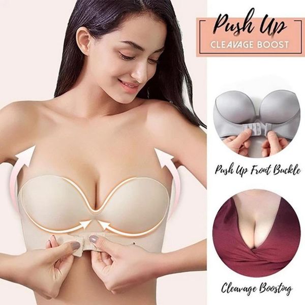 bras strapless for women invisible bralette backless push up female plus size underwear front closure seamless, Red;black
bras strapless for women invisible bralette backless push up female plus size underwear front closure seamless, Red;black