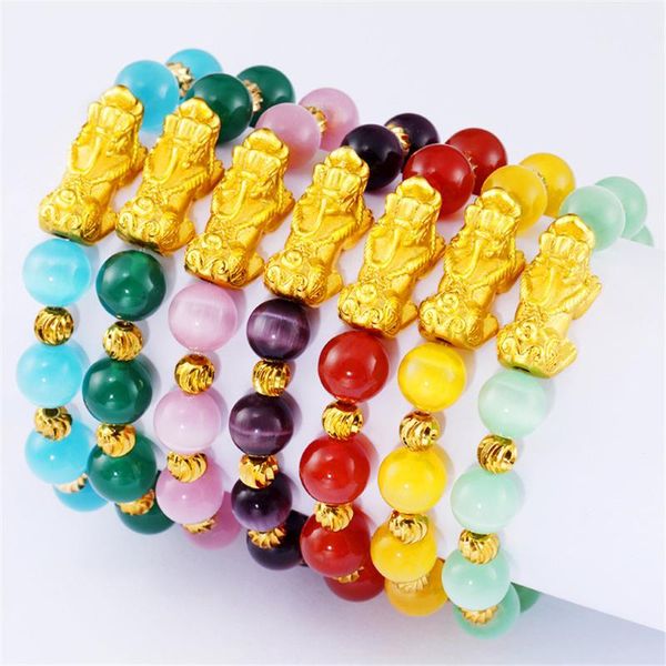 charm bracelets wholesale natural cat's eye stone pixiu bracelet fashion women's sand gold beaded 7 colors onyx beads jewelry, Golden;silver
charm bracelets wholesale natural cat's eye stone pixiu bracelet fashion women's sand gold beaded 7 colors onyx beads jewelry, Golden;silver