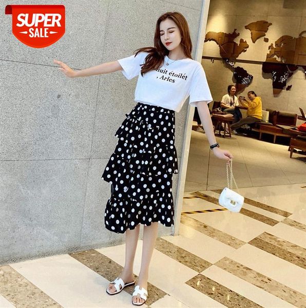 net red high waist mermaid skirt mid-length irregular polka dot + printed short sleeve shirt set #um3s, Black;gray
net red high waist mermaid skirt mid-length irregular polka dot + printed short sleeve shirt set #um3s, Black;gray