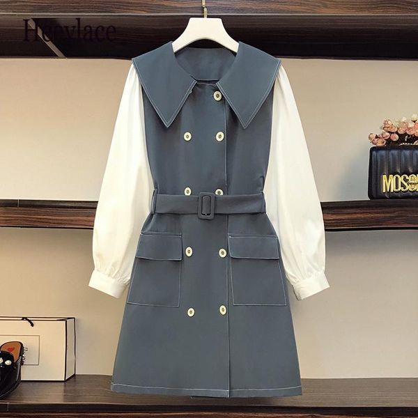 casual dresses plus size women autumn long sleeve a-line double breast office ladies patchwork clothes for elegant vintage robe, Black;gray
casual dresses plus size women autumn long sleeve a-line double breast office ladies patchwork clothes for elegant vintage robe, Black;gray