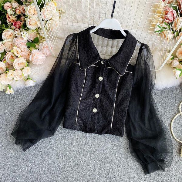 french retro lace shirt women's long-sleeved spring and autumn style doll collar single-breasted short uk070 blouses & shirts, White
french retro lace shirt women's long-sleeved spring and autumn style doll collar single-breasted short uk070 blouses & shirts, White