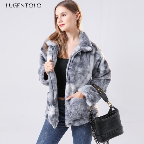 lugentolo women jacket autumn coat long-sleeved women's plush tie dye color lapel zipper pocket casual jackets, Black;brown
lugentolo women jacket autumn coat long-sleeved women's plush tie dye color lapel zipper pocket casual jackets, Black;brown
