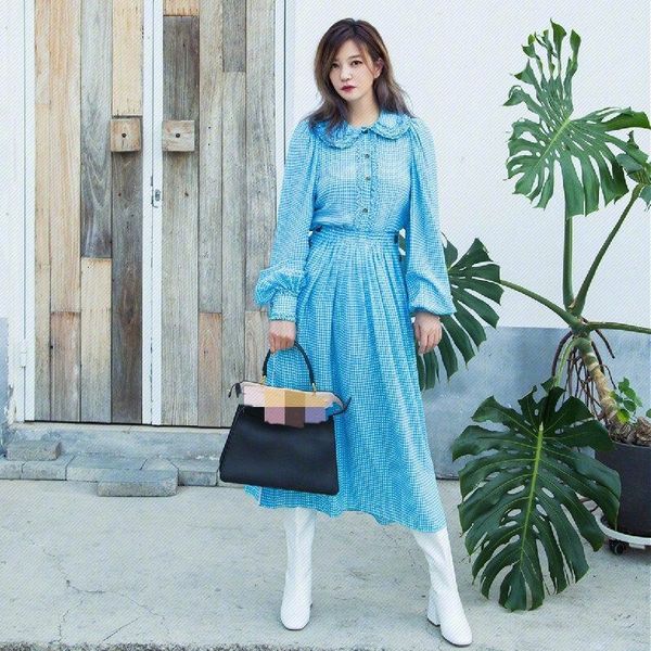 dresses vintage women blue plaid dress autumn fashion single breasted peter pan collar elastic waist midi dresses, Black;gray
dresses vintage women blue plaid dress autumn fashion single breasted peter pan collar elastic waist midi dresses, Black;gray