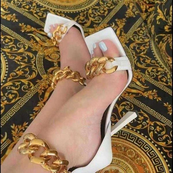 sandals women metal chain decoration solid color female square toe thin high heels zip open summer party footwear, Black
sandals women metal chain decoration solid color female square toe thin high heels zip open summer party footwear, Black