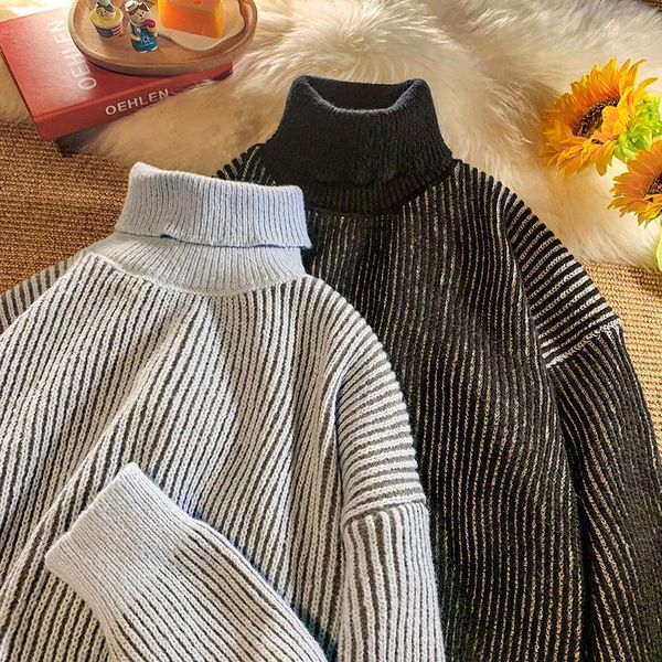 men's sweaters inxyz 2021 high-neck sweater couple autumn winter fashion solid color stripe casual pullover women's trend top, White;black
men's sweaters inxyz 2021 high-neck sweater couple autumn winter fashion solid color stripe casual pullover women's trend top, White;black