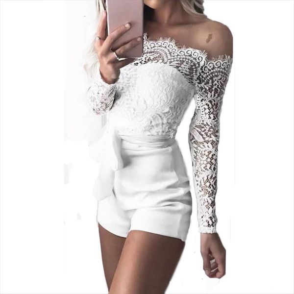summer autumn off shoulder women romper playsuits fashion long sleeve sheer lace patchwork hollow bandage skinny, Black;white
summer autumn off shoulder women romper playsuits fashion long sleeve sheer lace patchwork hollow bandage skinny, Black;white