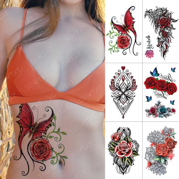 temporary tattoos waterproof tattoo sticker butterfly lace rose flower flash lotus body art arm fake tatoo women men
temporary tattoos waterproof tattoo sticker butterfly lace rose flower flash lotus body art arm fake tatoo women men