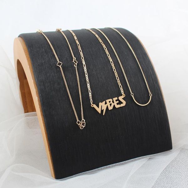 flash vibes necklace trendy letter thin gold chain charm chokers nickel women high-end alloy simple jewelry, Golden;silver
flash vibes necklace trendy letter thin gold chain charm chokers nickel women high-end alloy simple jewelry, Golden;silver
