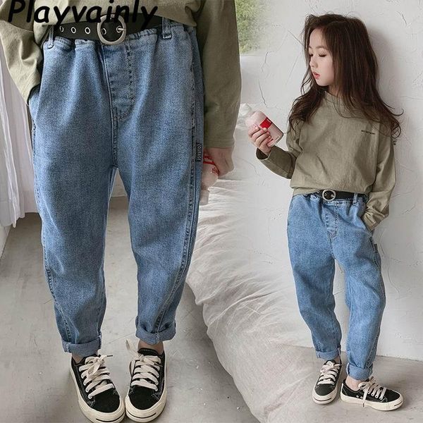 girls jeans high waist loose denim tapered pegged pants long trousers children clothes 4-12y ec112, Blue
girls jeans high waist loose denim tapered pegged pants long trousers children clothes 4-12y ec112, Blue