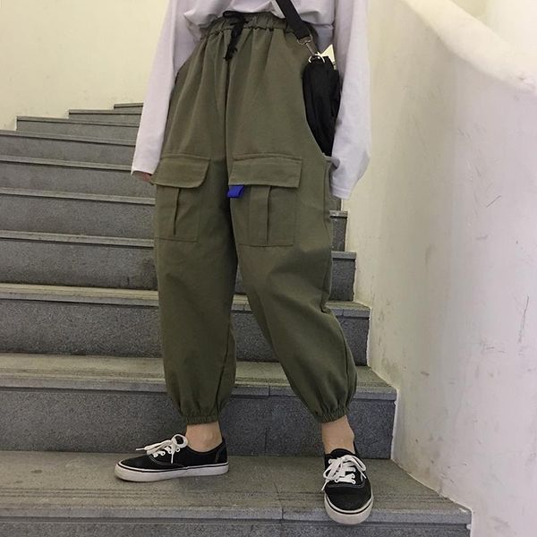 women's pants & capris cargo solid high sweatpants pockets loose drawstring casual autumn korean style fashion clothing female, Black;white
women's pants & capris cargo solid high sweatpants pockets loose drawstring casual autumn korean style fashion clothing female, Black;white
