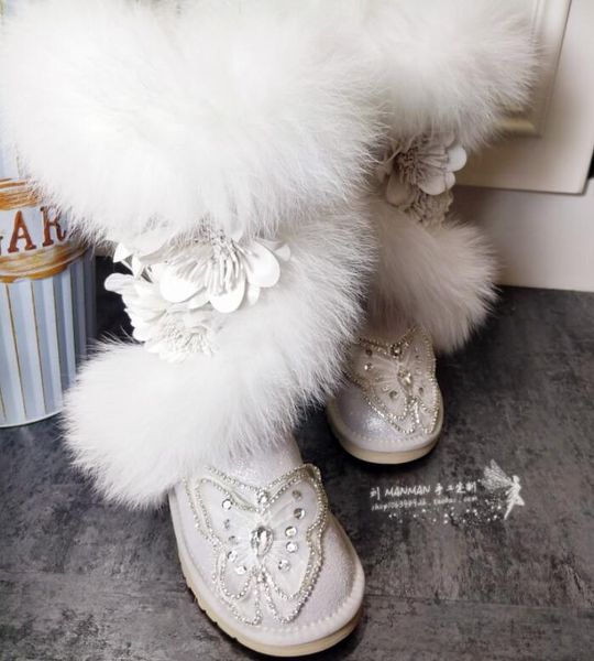 high tube goddess pearl white super fur lace butterfly with diamond boots women's handmade custom cotton shoes, Black
high tube goddess pearl white super fur lace butterfly with diamond boots women's handmade custom cotton shoes, Black