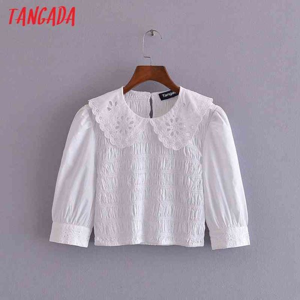women retro white emboridery oversize collar lantern sleeve summer short blouse shirt 3h276 210416
women retro white emboridery oversize collar lantern sleeve summer short blouse shirt 3h276 210416