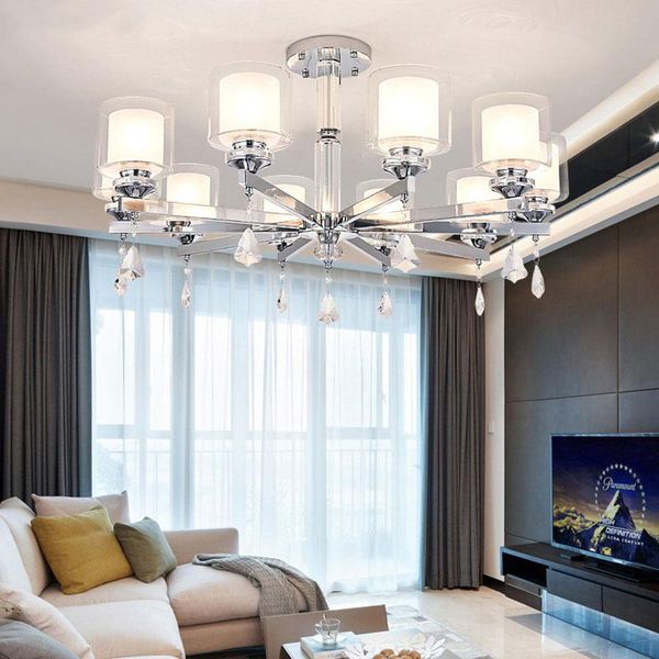 pendant lamps chandelier lighting modern chrome lamp luxury for living room bedroom 110v-220v
pendant lamps chandelier lighting modern chrome lamp luxury for living room bedroom 110v-220v