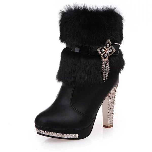 solid boots fur warm plush winter for women shoes woman rivet rhinestone square high heels zipper ankle, Black
solid boots fur warm plush winter for women shoes woman rivet rhinestone square high heels zipper ankle, Black