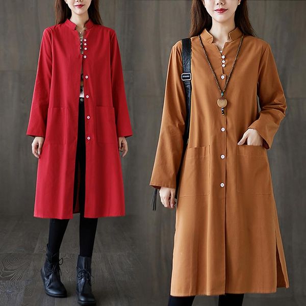 women's trench coats 2021 spring windbreaker vintage loose plus size mid-length cotton linen long sleeve shirt dress female outerwear, Tan;black
women's trench coats 2021 spring windbreaker vintage loose plus size mid-length cotton linen long sleeve shirt dress female outerwear, Tan;black