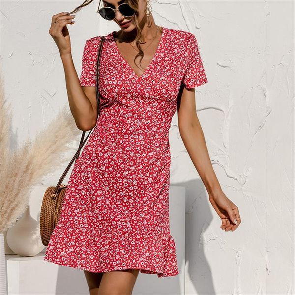 summer beach v neck print womens dress floral dots stitching ruffles mini short sleeved fashion, Black;gray
summer beach v neck print womens dress floral dots stitching ruffles mini short sleeved fashion, Black;gray