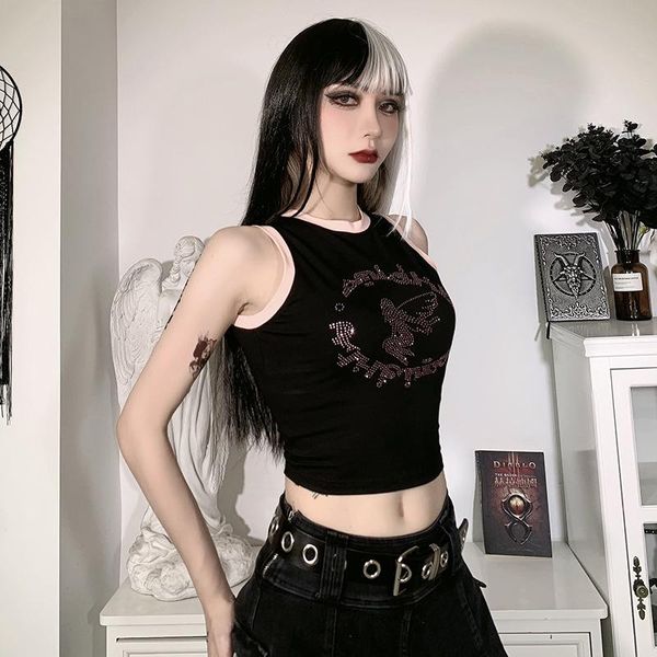 women's tanks & camis 2021 contrast color angel pattern women tank gothic active clubwea patchwork bling rhinestone r harajuku crop pun, White
women's tanks & camis 2021 contrast color angel pattern women tank gothic active clubwea patchwork bling rhinestone r harajuku crop pun, White