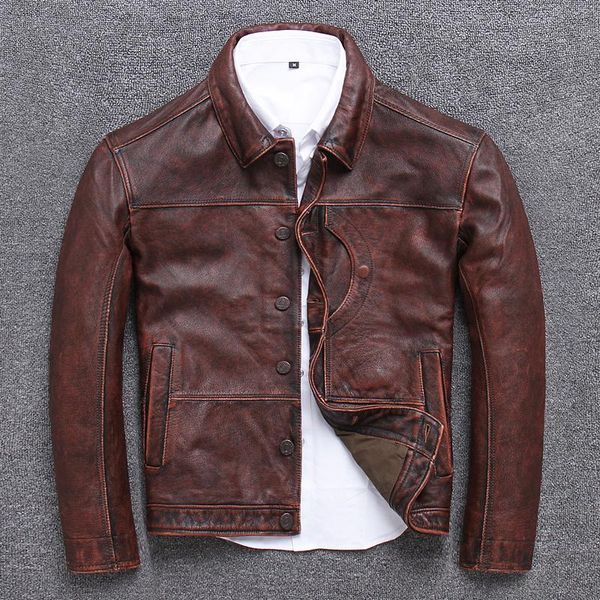 men's leather & faux mens jackets motorcycle jacket pockets button male coats biker cowhide genuine fashion outerwear brown, Black
men's leather & faux mens jackets motorcycle jacket pockets button male coats biker cowhide genuine fashion outerwear brown, Black